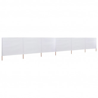 Vidaxl paravent 6 panneaux tissu 800 x 80 cm blanc