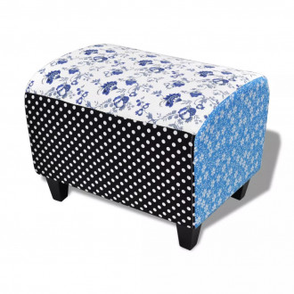 Vidaxl tabouret patchwork ottoman avec dossier couvert de fleurs