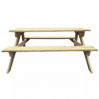 Vidaxl table de pique-nique en bois 150 x 135 x 71,5 cm