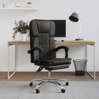 Fauteuil inclinable de bureau noir similicuir