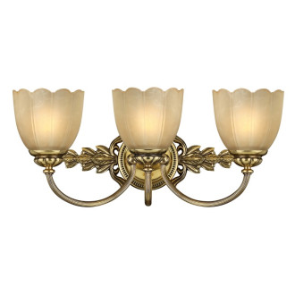 Applique isabella, laiton bruni et verre, 3 ampoules