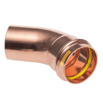 Coude cuivre à sertir gaz 45° mâle-femelle ø28