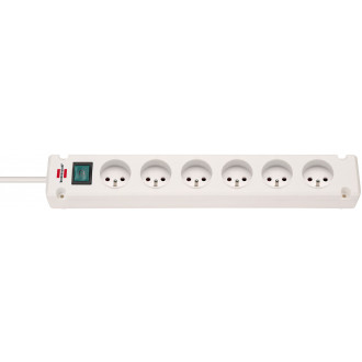 Multiprise bremounta 6 prises brennenstuhl - 3m - h05vv-f3g1.5 avec interrupteur - blanc - 1150651326