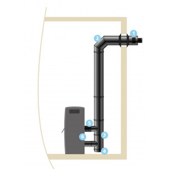 Isotip kit raccordement apollo étanche horizontal noir mat 80/125