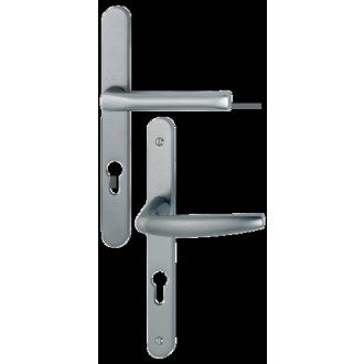 Ensemble de porte plaque étroite Atlanta HOPPE - SRR aspect inox F9 - clé i - 113KH/300LMSGL/1530 - ép.68/77 - 3304481