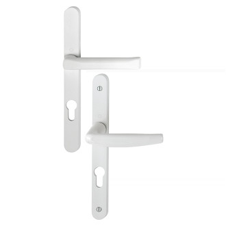 Ensemble de porte-fenêtre plaque étroite Atlanta 113KH/300LMSGL/1530 HOPPE Saillie réduite 195mm Blanc 9010 Clé i Entr.92 C.8 - ép.78/87 - 3464556