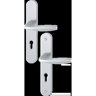Ensemble de porte sur plaque New york - entr.165mm - Clé i PZ - aspect inox F9 - 1810/318KN - 3398501