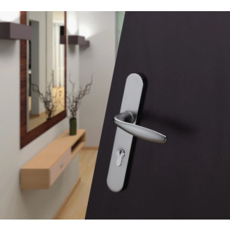 Ensemble de porte sur plaque New york Clé i PZ anodisé argent F1 HOPPE - 1810/300M - entr.195mm - 3281936 Ensemble de porte sur plaque New york Clé i PZ anodisé argent F1 HOPPE - 1810/300M - entr.195mm - 3281936