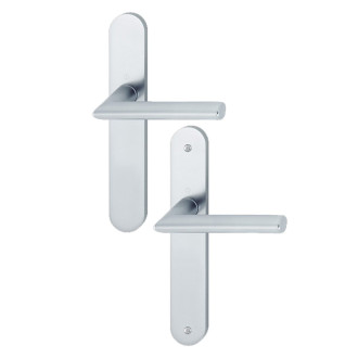 Paire de béquilles sur grande plaque stockholm hoppe 1140/300m argent alu - bec de cane - 3303146