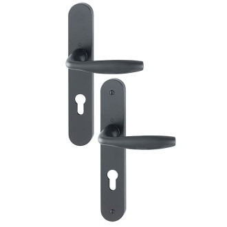 Paire de béquilles sur grande plaque new york hoppe 1810/300m noir mat 58-67 mm - clé i - 10782763