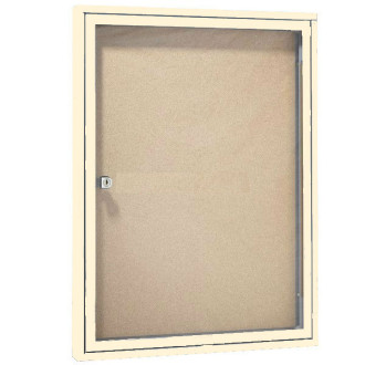 Tableau d'affichage laqué 1015 ivoire 4 feuilles decayeux - l.540xh.680xp.40 mm - avec vitre - 275945