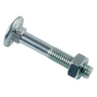 Boulon lennie tête ronde collet carré trcc - zingué blanc - ø8x20 - boite de 100 - btrcc0802002b