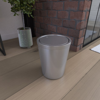 Poubelle à couvercle oscillant capacité 5l - wheeltop chrome Aurlane - BIN001