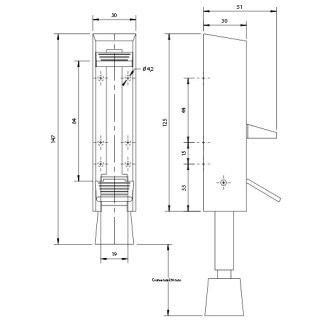 Cale porte double ressort 147mm SEVAX Argent - Poids max.60 kg - 660235