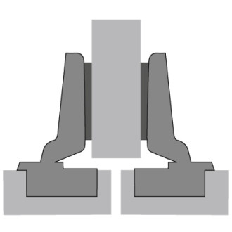 Charnière hettich 110° intermat 9943 en semi-applique - base 3 mm - th 42 x 5,5mm - à visser - 48051