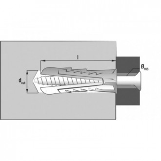 Boîte de 200 pièces cheville nylon classik scell-it - ø 6 x 30 mm pour vis 3.5-5 - ds06