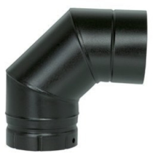Coude emaille segment 90 degres noir mat 140