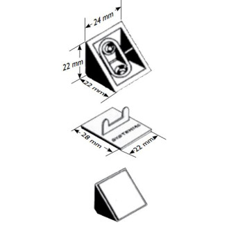 Taquet + Couvercle 01C blanc PRUNIER - Boite de 100 - STBS01C