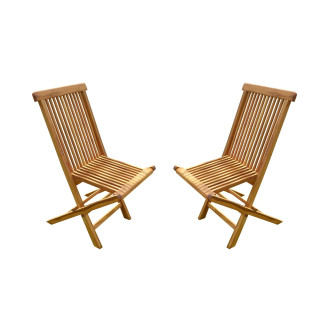 Lot de 2 chaises pliantes jumak teck huilé