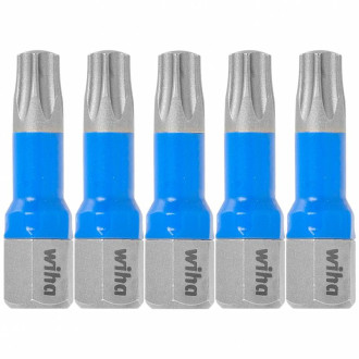 Boîte de 5 embouts t torx t25x25 mm wiha - 41607