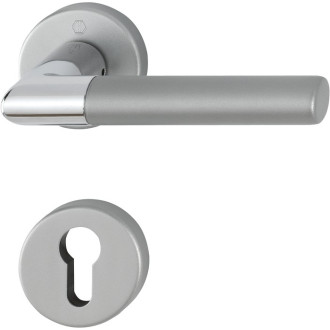 Garniture de porte HOPPE Lecce en aluminium anodisé bi-couleur - Clé en I - 3895284