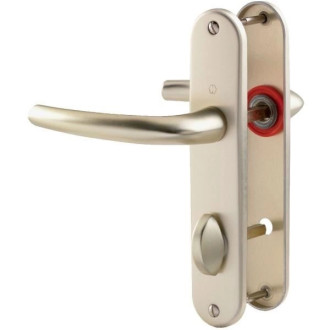 Ensemble de porte San Diego 1191/347 HOPPE Alu Champagne F2 - Bec de cane à condamnation - 3230397 