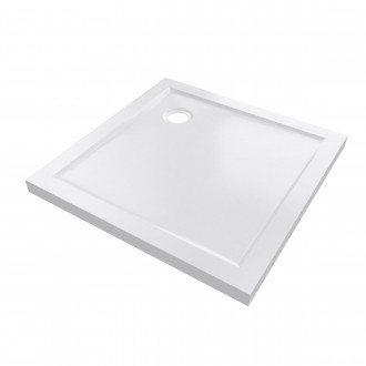 Receveur de douche a poser extra plat en acrylique blanc carre - 80x80cm - bac de douche whiteness ii 80 Aurlane - FAC372