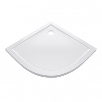Receveur de douche a poser extra plat en acrylique blanc 1/4 de cercle - 90x90cm - bac de douche whiteness round ii 90 Aurlane - FAC374