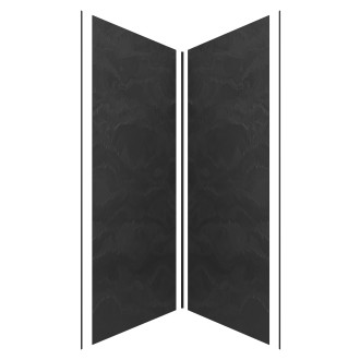 Pack panneaux muraux ardoise noir en composite avec profilé d'angle et de finition noir mat- 90 x 90cm - stone'it slate 90x90 Aurlane - FAC406