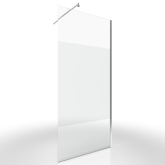 Pack paroi de douche depolie 80cm profile chrome - dim: 80x200cm - freedom 2 depoli 80 + barre de fixation freedom 2 telescopic Aurlane - FAC443