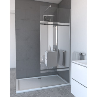 Pack paroi de douche miroir 80cm profile chrome - dim: 80x200cm - freedom 2 mirror 80 + barre de fixation freedom 2 telescopic Aurlane - FAC449