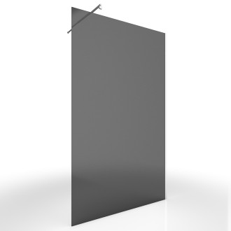 Pack paroi de douche à l'italienne 120x200cm fumée profile chrome freedom 2 dark 120 + barre de fixation telescopic Aurlane - FAC457