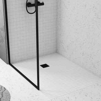 Bonde à sortie horizontale pour receveur à carreler rainy et high rainy - grille inox noir Aurlane - FAC638