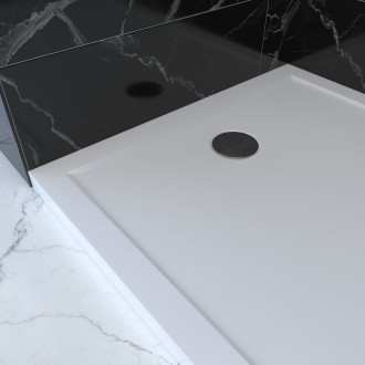 Receveur de douche a poser extra-plat en acrylique blanc rectangle - 120x80 whiteness ii 120 Aurlane - FAC683