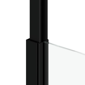 Pare baignoire 75x153cm extensible jusqu’à 202cm - aluminium noir mat - verre trempé 6mm - stretchy Aurlane - FAC689