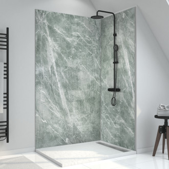 Panneau mural de douche en composite - feuille de pierre et ciment - 90 x 210 cm - ice green 90 Aurlane - FAC691