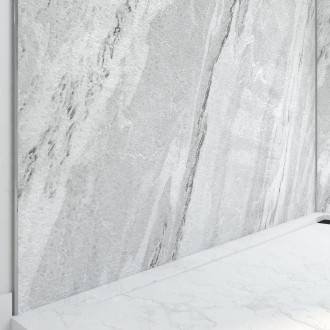 Panneau mural de douche en composite - feuille de pierre et ciment - 120 x 210 cm - ice lunar 120 Aurlane - FAC693