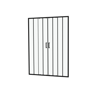 Paroi de douche à double porte coulissante 140x200 cm - verre sérigraphié - profilé noir - crushx Aurlane - FAC795