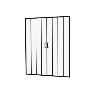 Paroi de douche à double porte coulissante 160x200 cm - verre sérigraphié - profilé noir - crushx Aurlane - FAC796
