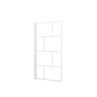 Pare baignoire rabattable sérigraphié 75x125cm - blanc - white blocks screen Aurlane - FAC799