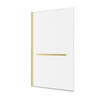 Pare-baignoire pivotant avec porte-serviette 85x150cm - or doré brossé - verre 6mm - tshape goldy Aurlane - FAC800