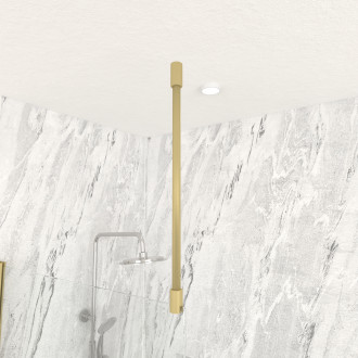 Barre de fixation plafond recoupable finition or brosse pour paroi de douche freedom 2 gold Aurlane - FAC918