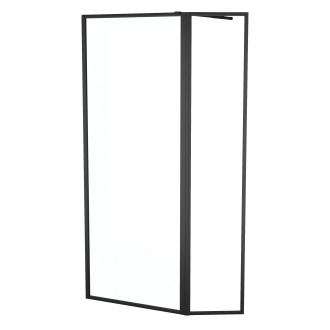Paroi de douche avec volet pivotant - cadre et bras alu. Noir mat - 80+40x200cm - dark contouring Aurlane - FAC936