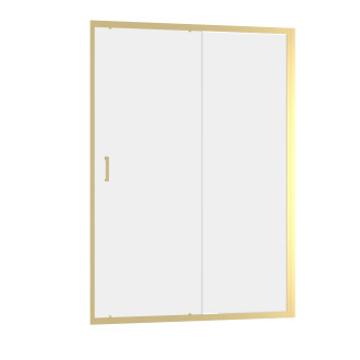 Porte de douche coulissante 140x200cm - profilés or doré brossé - verre trempé 6mm - goldy crush Aurlane - FAC958