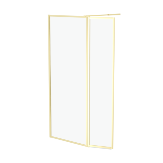 Paroi de douche avec volet pivotant 80+40x200 cm - finition or doré brossé - goldy contouring Aurlane - FAC961