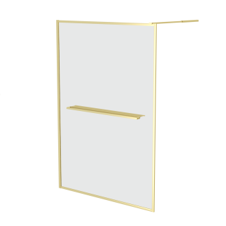 Paroi de douche or doré brossé 140x200cm - porte-serviette et étagère - goldy contouring shelf Aurlane - FAC965