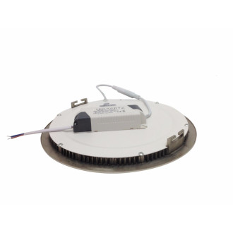 Downlight dalle led extra plate ronde alu 12w - couleur eclairage : blanc froid 6000k - 8000k