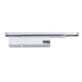 Ferme-porte pignon crémaillère - Bras à glissière F2 à 4 Blanc SEVAX - ESV7165B