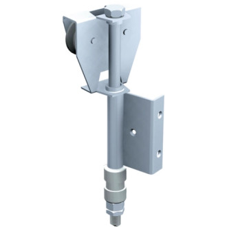 Monture d'extrémité fixation sur plat, 2 galets en polyamide montés sur cage à rouleaux - Force 50 kg - Profil associé : 40 x 6 - MANTION - BOB50E