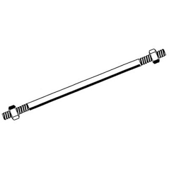 Entretoise filet acier zingué bichromaté 16 x 400 mm + 2 écrous torbel - g616402